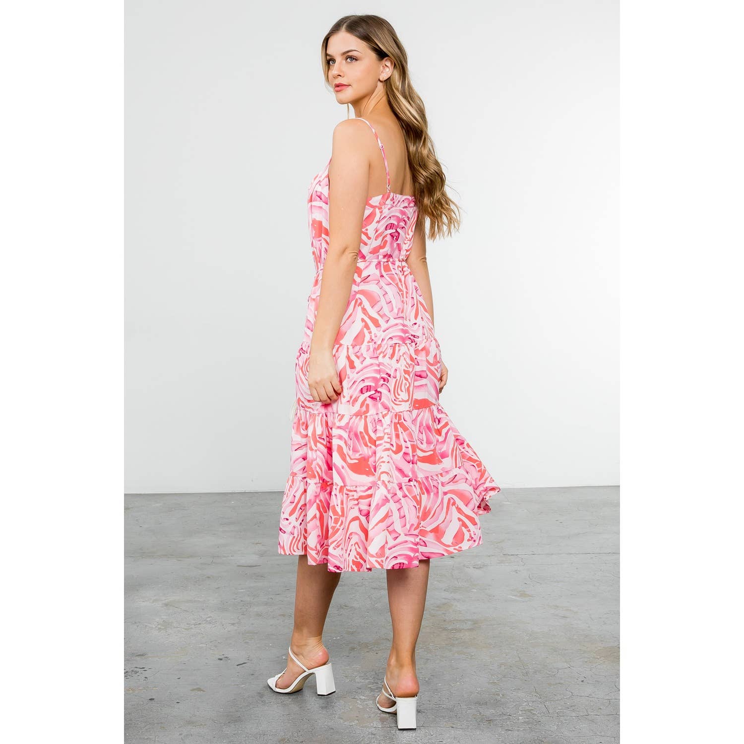 IAH- Abstract Print Tiered Dress - Image 3