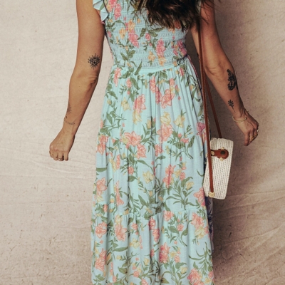 Alternative view of Doreen - Mint Floral Tiered Maxi Dress