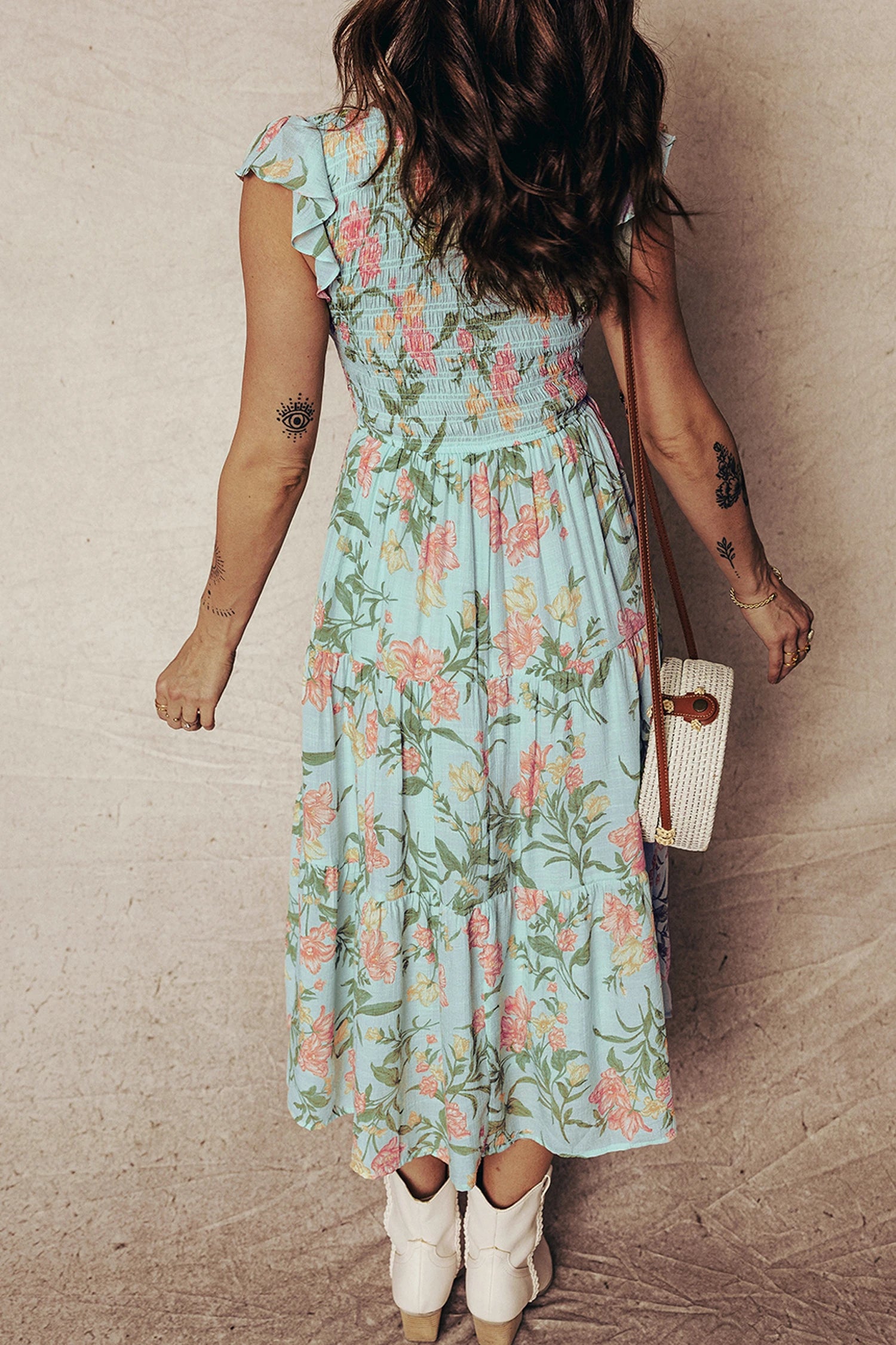 Doreen - Mint Floral Tiered Maxi Dress - Image 2