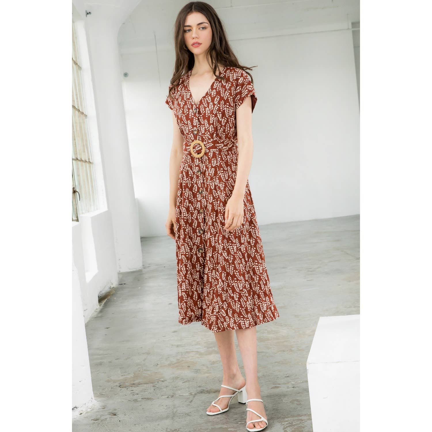 Hazel-Short Sleeve Button Down Dress - Image 8