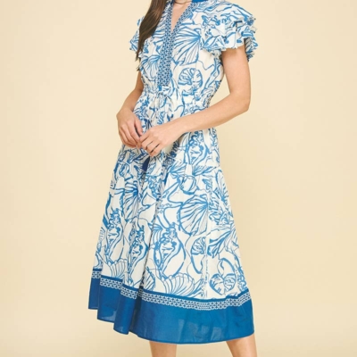 Hailey - CONTRAST SEASHELL PRINTED MIDI DRESS - Image 5
