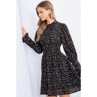 Gretchen -Smocked Waist Print Mini Dress - Image 7