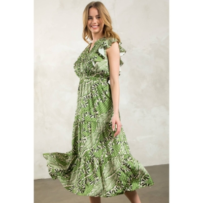 Alternative view of Gwen - Flutter Sleeve Print Tiered Dress