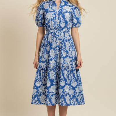 Alternative view of ANDREA- FLORAL PRINT TIERED MIDI DRESS