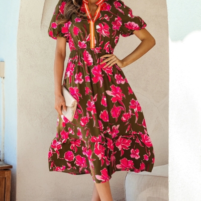 Marissa- Green Floral Maxi Dress