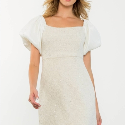 Mixed Media Tweed Dress