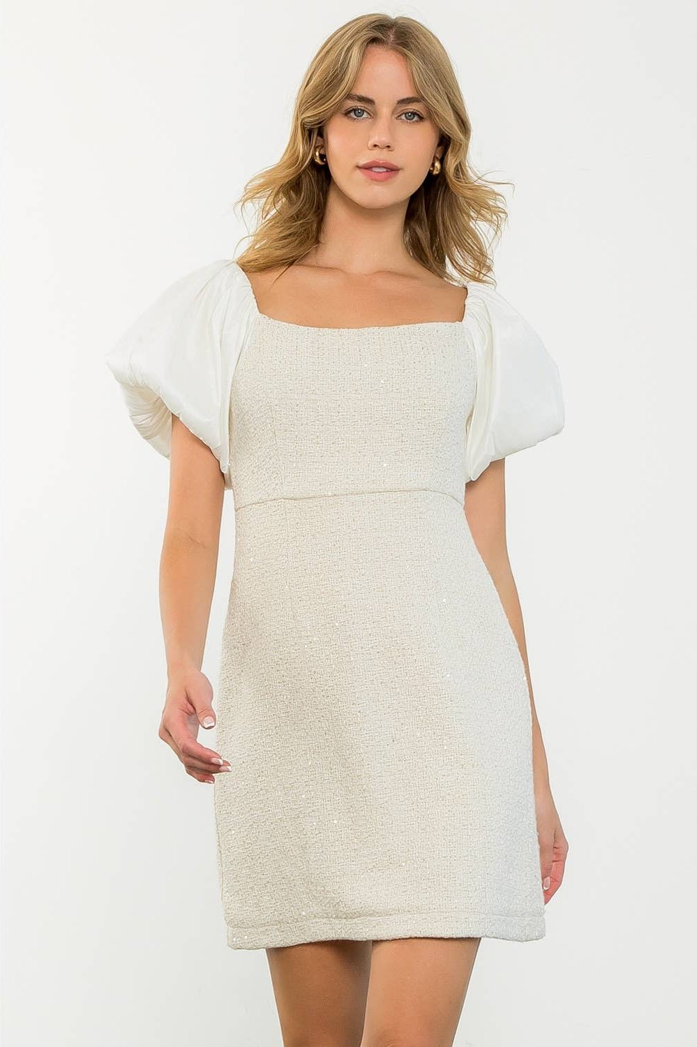 Mixed Media Tweed Dress - Image 2