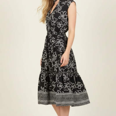 AILA- FLORAL  PRINT TIERED MIDI DRESS - Image 5