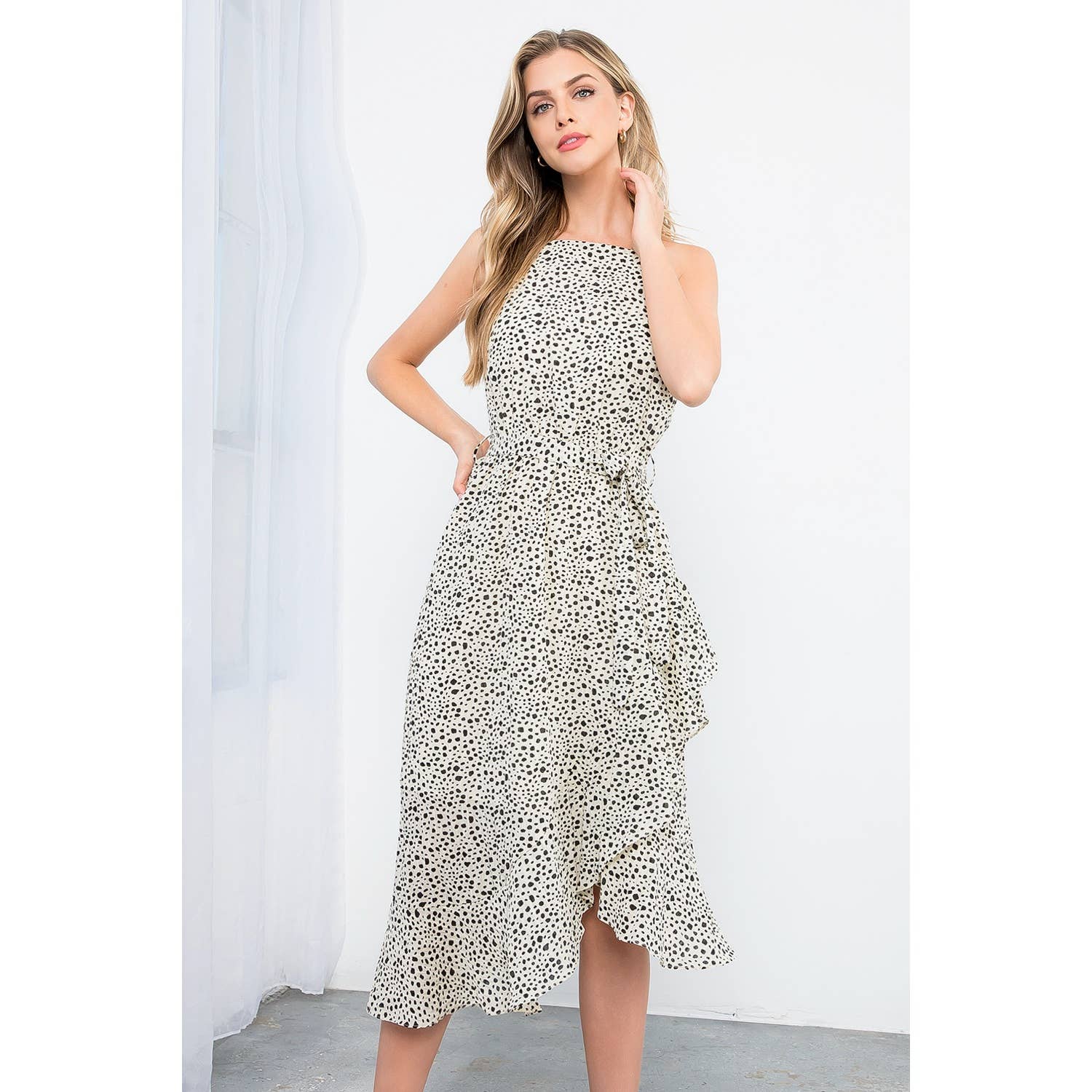 Monette-Spotted Print Dress - Image 4