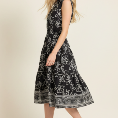 AILA- FLORAL  PRINT TIERED MIDI DRESS - Image 4