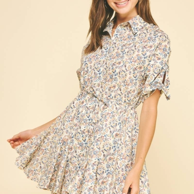 Alternative view of Karen - Floral Button Down Mini Dress