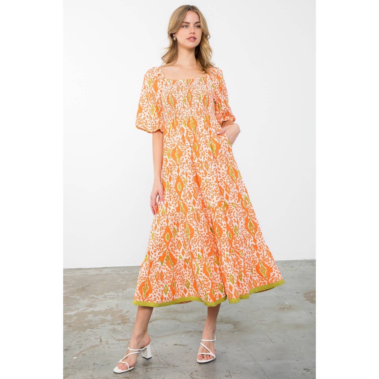 FINAL SALE Hyacinth - Puff Sleeve Tierred Maxi Dress - Image 2