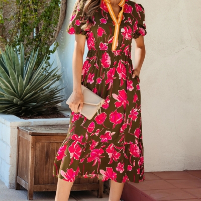 Marissa- Green Floral Maxi Dress - Image 4