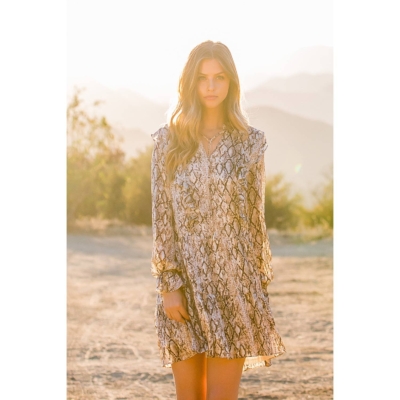 Vera-Snake Print Ruffle Dress - Image 12