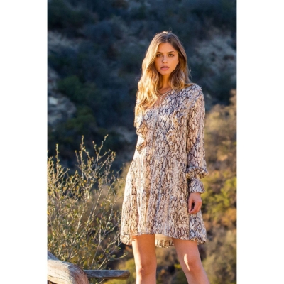 Vera-Snake Print Ruffle Dress - Image 11