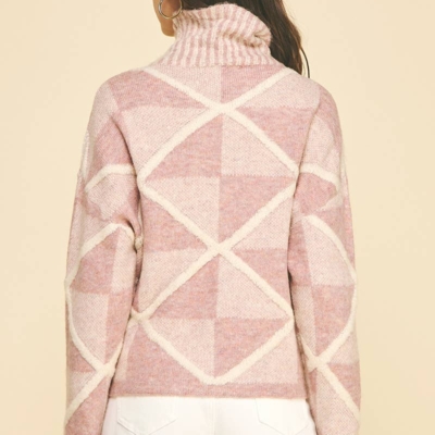 Maxine - Diamond Pattern Turtle Neck Sweater - Image 5