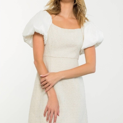 Mixed Media Tweed Dress - Image 5