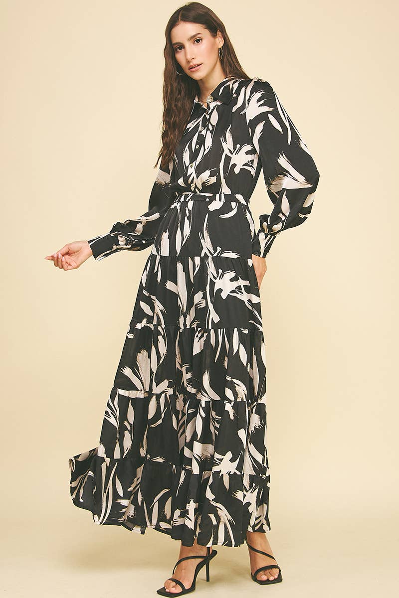 Demi- Print Button Down Maxi Dress - Image 5