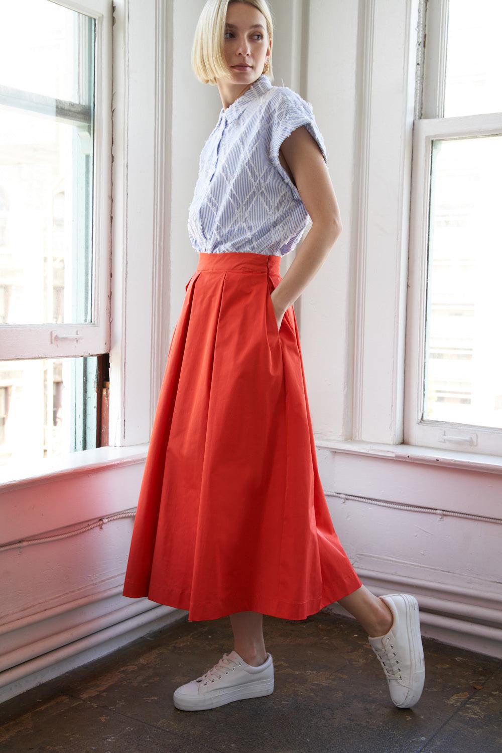 LOVE OF MINE WOVEN MIDI SKIRT - Image 4