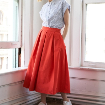 Alternative view of LOVE OF MINE WOVEN MIDI SKIRT