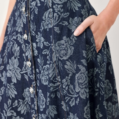 ROSETTE FLORAL WOVEN JACQUARD FULL SKIRT - Image 4