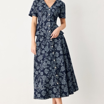 ROSETTE FLORAL WOVEN JACQUARD FULL SKIRT - Image 5