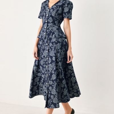 ROSETTE FLORAL WOVEN JACQUARD FULL SKIRT - Image 6