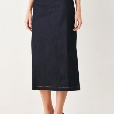 CLASSIC DENIM OFFICE MIDI PENCIL SKIRT