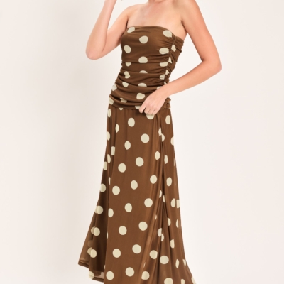 Alternative view of FRENCH GIRL POLKA DOT POWER MESH MIDI SKIRT