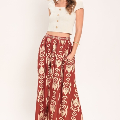Alternative view of WAIKIKI SUNSET WOVEN ANKLE SKIRT