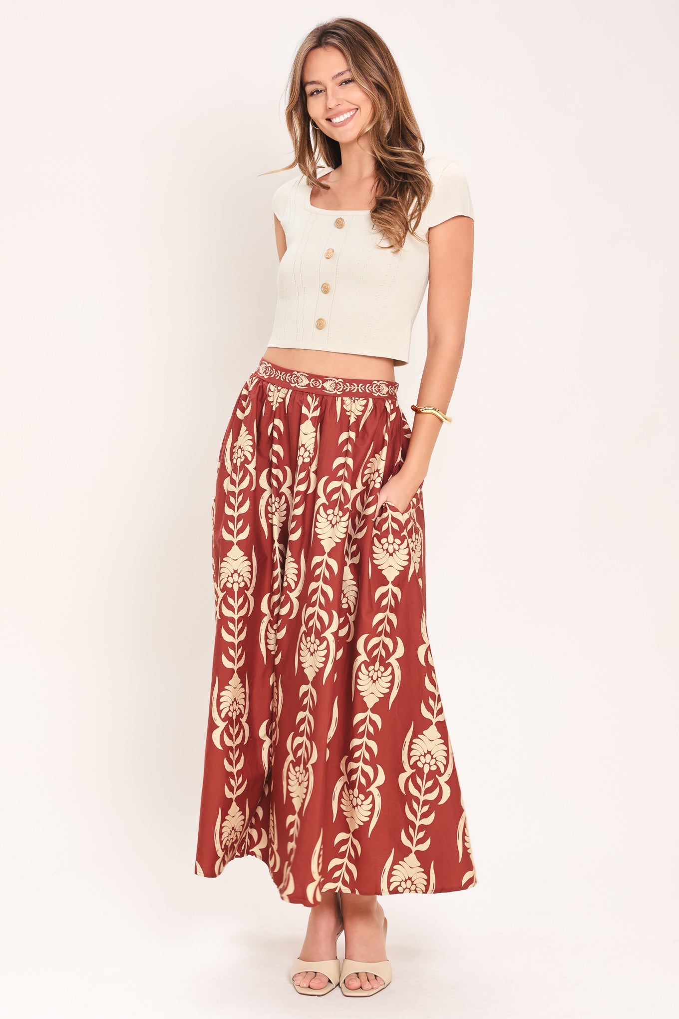 WAIKIKI SUNSET WOVEN ANKLE SKIRT - Image 2
