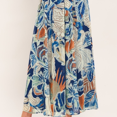 BLUE LAGOON WOVEN MIDI SKIRT - Image 6