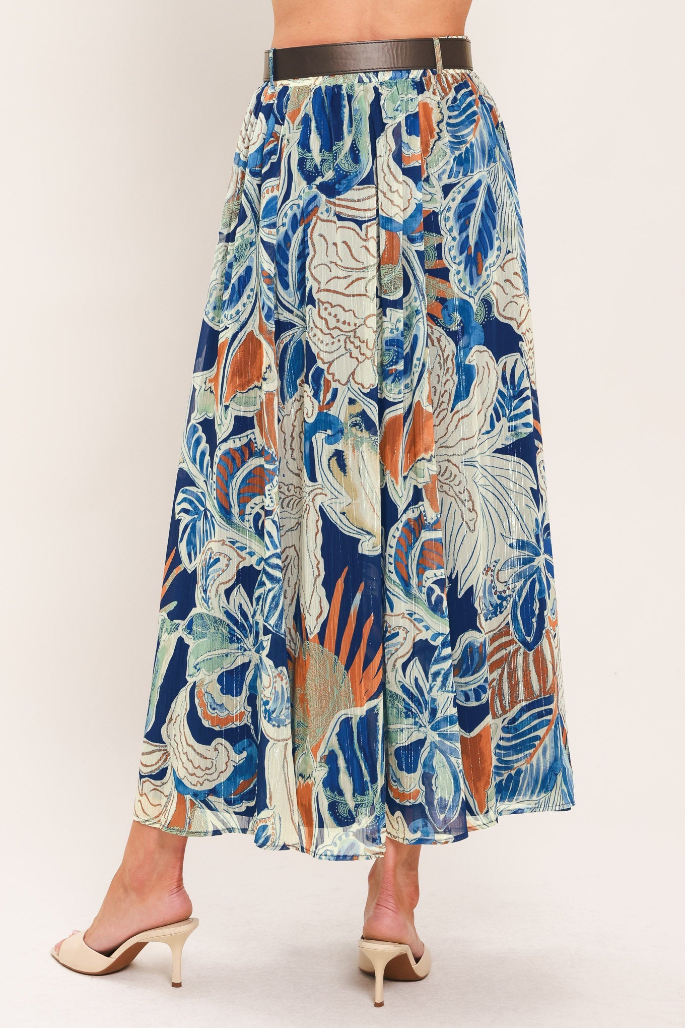 BLUE LAGOON WOVEN MIDI SKIRT - Image 6