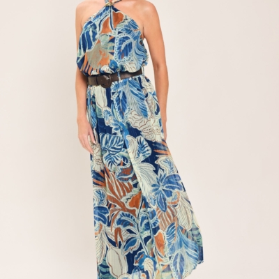 BLUE LAGOON WOVEN MIDI SKIRT - Image 5
