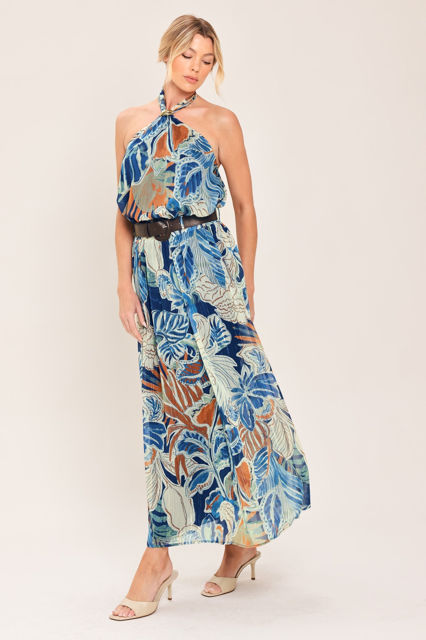 BLUE LAGOON WOVEN MIDI SKIRT - Image 5