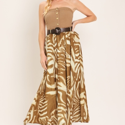 Alternative view of SAVANNAH BREEZE WOVEN MIDI SKIRT