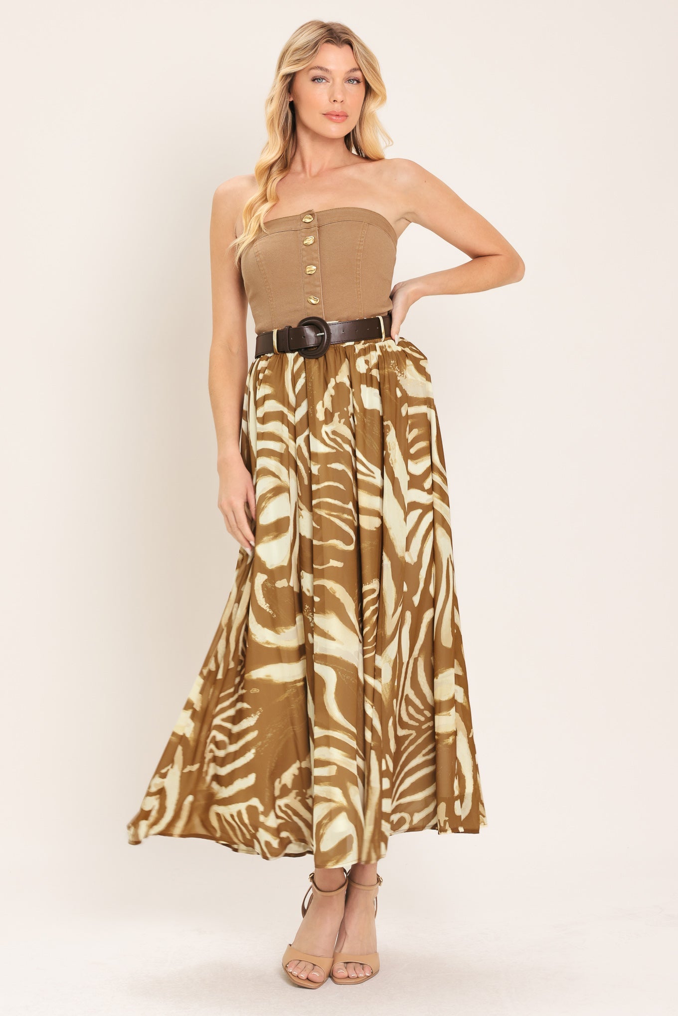 SAVANNAH BREEZE WOVEN MIDI SKIRT - Image 2