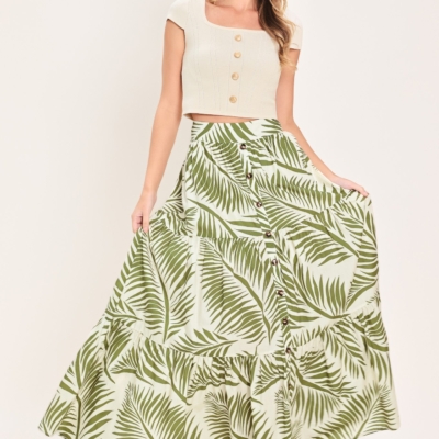 Alternative view of COASTAL CANOPY WOVEN MAXI SKIRT
