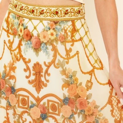 ANTIQUE BLOOM WOVEN MIDI CIRCLE SKIRT - Image 5
