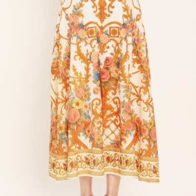 ANTIQUE BLOOM WOVEN MIDI CIRCLE SKIRT - Image 7
