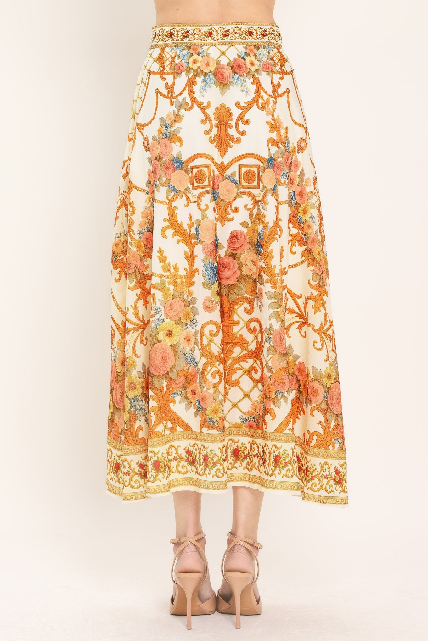 ANTIQUE BLOOM WOVEN MIDI CIRCLE SKIRT - Image 7