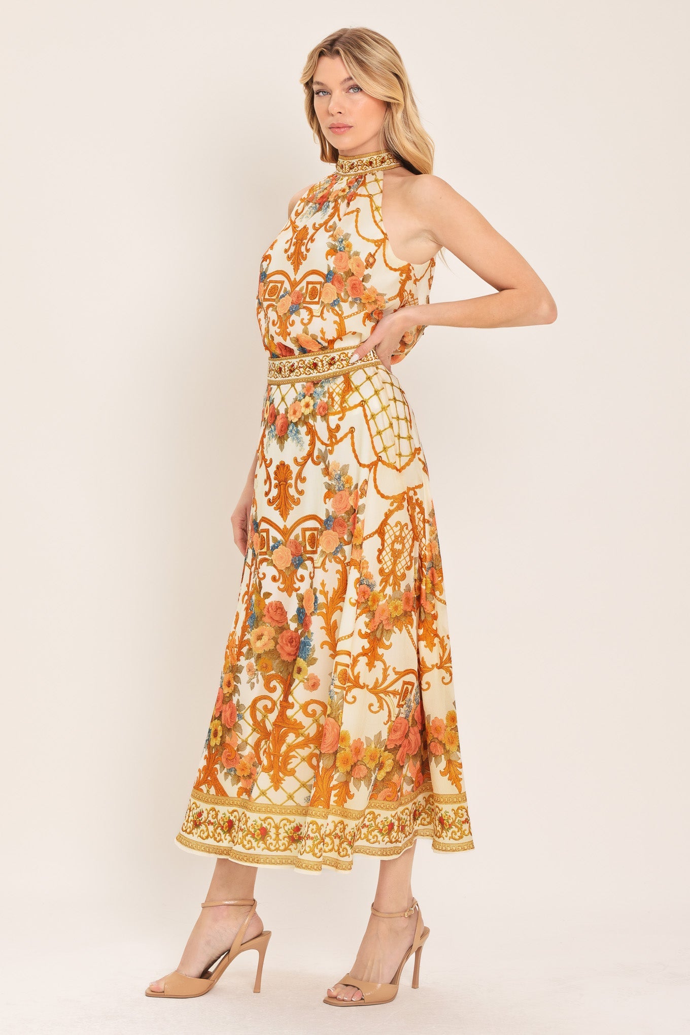 ANTIQUE BLOOM WOVEN MIDI CIRCLE SKIRT - Image 6