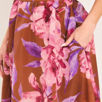 PLUM BLOSSOM WOVEN FULL MAXI SKIRT - Image 3