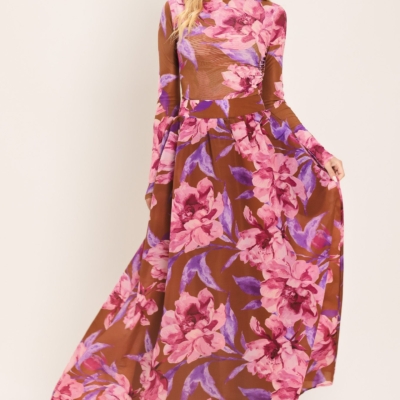 PLUM BLOSSOM WOVEN FULL MAXI SKIRT - Image 4