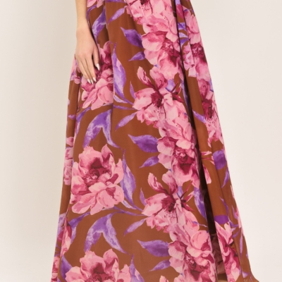 PLUM BLOSSOM WOVEN FULL MAXI SKIRT - Image 5