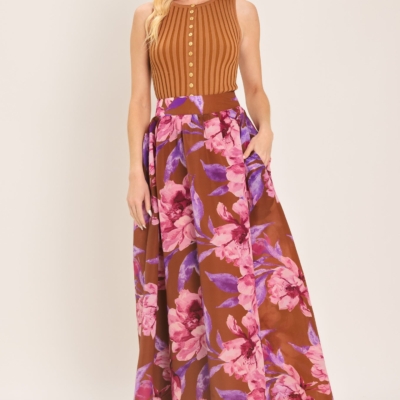 Alternative view of PLUM BLOSSOM WOVEN FULL MAXI SKIRT