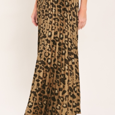GOLDEN LEOPARD WOVEN MAXI SKIRT - Image 3