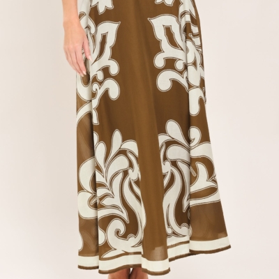Alternative view of COFFEE CREAM BORDER CIRCLE SKIRT