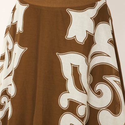 COFFEE CREAM BORDER CIRCLE SKIRT - Image 5