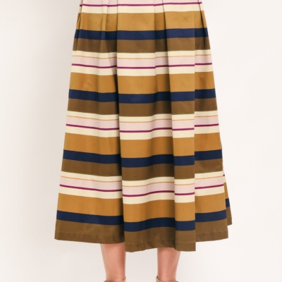 SAFFRON STRIPE WHISPER WOVEN FULL MIDI SKIRT - Image 6
